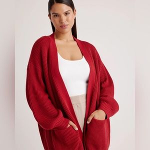 Organic Cotton oversized Red Cardigan NWT size small